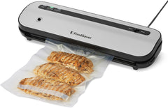 FoodSaver FFS005X Machine sous Vide avec Compartiment de Rangement pour Rouleau et Cutter, Fonction Pulse pour Aliments Fragiles, Inclus Accessoires et Sacs de Mise sous Vide Assortis
