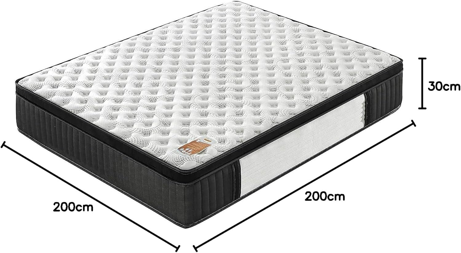 November Elekctra Mattress 120 x 190 cm Hybrid: Pocket Springs+Memory Foam Thickness 30 cm Perfect Tonic Support & Sleeping Independence Sanitized Label (Anti-Bacterial/Dust Mite)