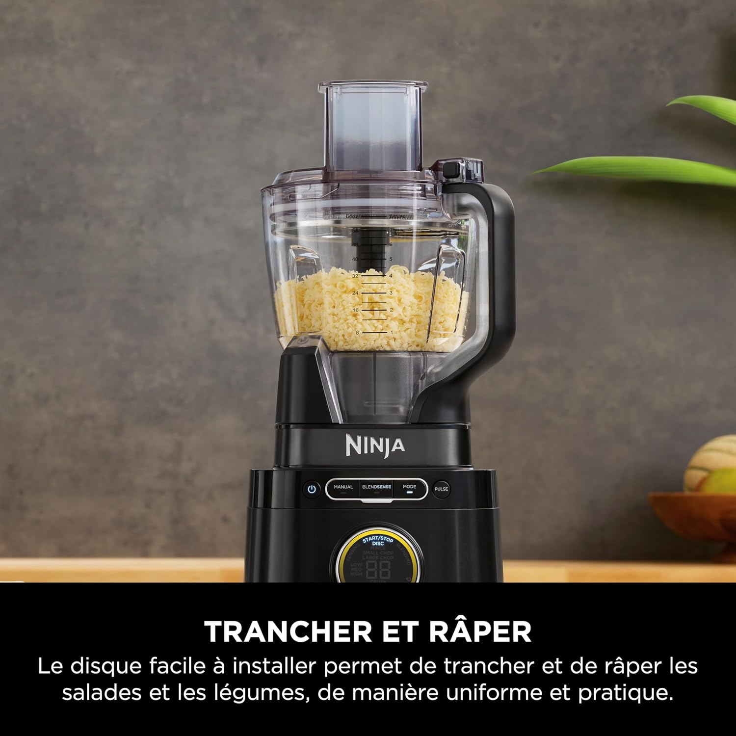 Ninja Detect Power Blender Processor Pro 3-en-1, mixeur 1200W, bol à mélanger, lame malaxeur, gobelet individuel, récipient, pétrir, mixer, hacher et mélanger, noir, TB401EU