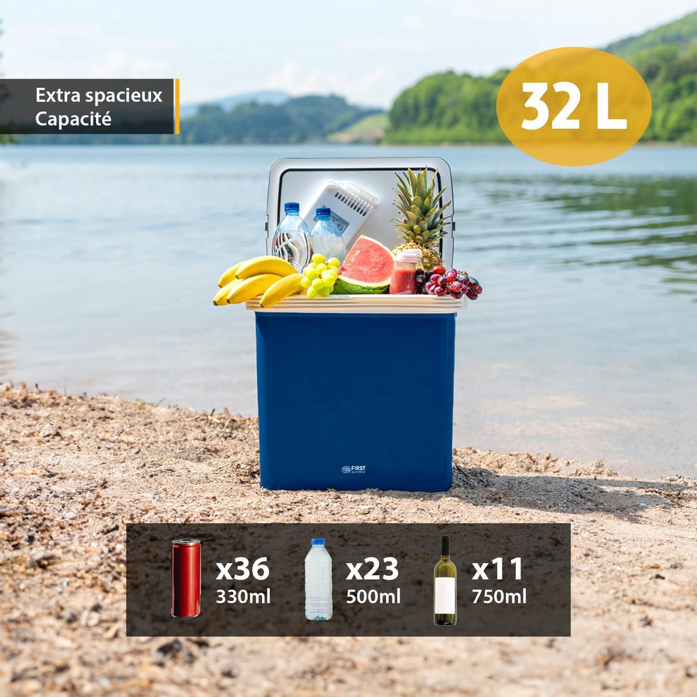 TZS First Austria 32L Portable Electric Cool Box Mini Fridge 12V 230V Car Camping Cooler Box Thermoelectric Cooler Box