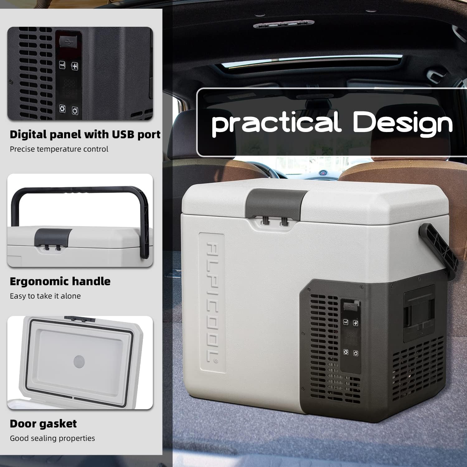 Alpicool LGMP8 8L Glaciere Portable Réfrigérateur Voiture Camping Congélateur 12/24V Mini Frigo pour Maison, Bureau ou Pique-Nique en Plein Air/ -20 à 20℃(Batterie Non Incluse)