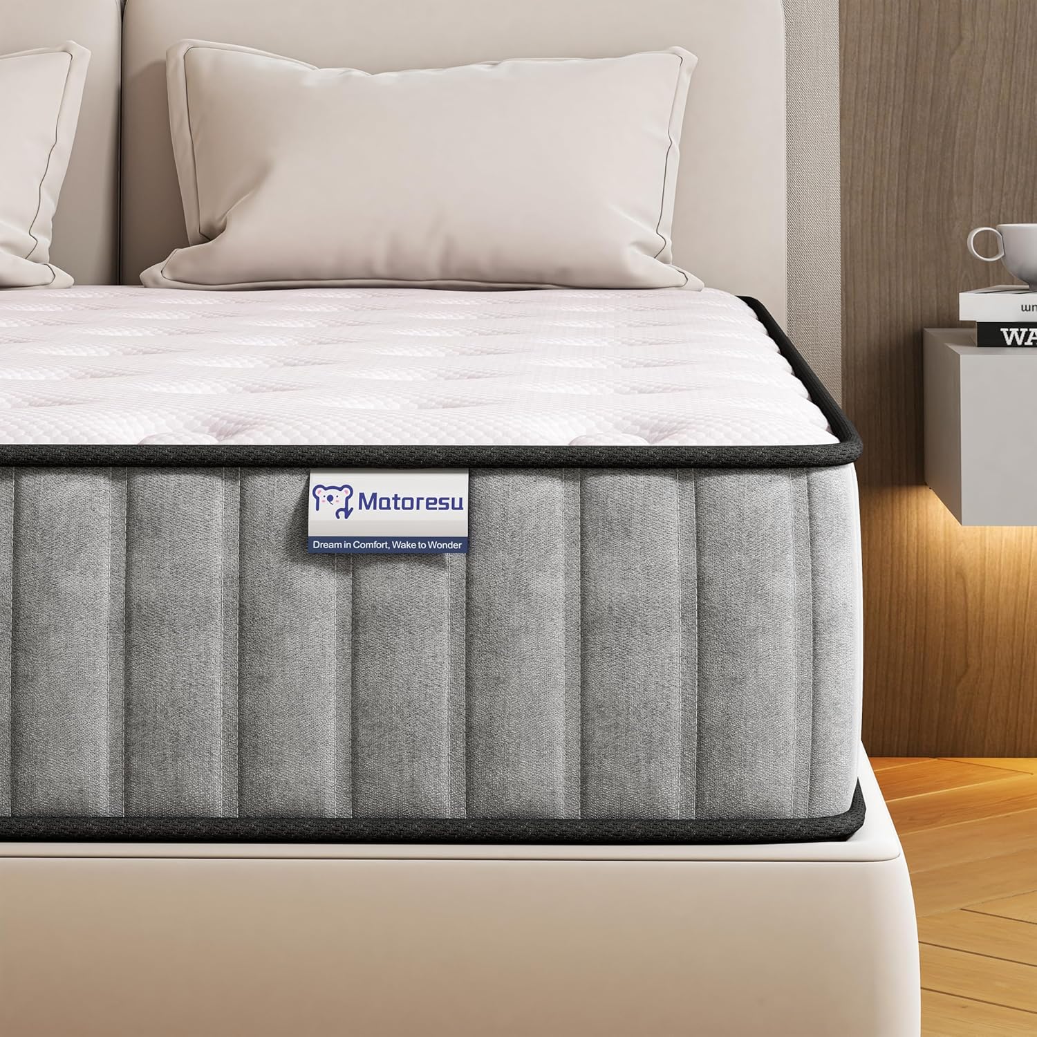Matoresu Double Mattress 160 x 190 cm Memory Foam Height 25 cm Medium Rigid H3 Ergonomic 7 Zone Cold Foam Comfortable Breathable Fabric Cover