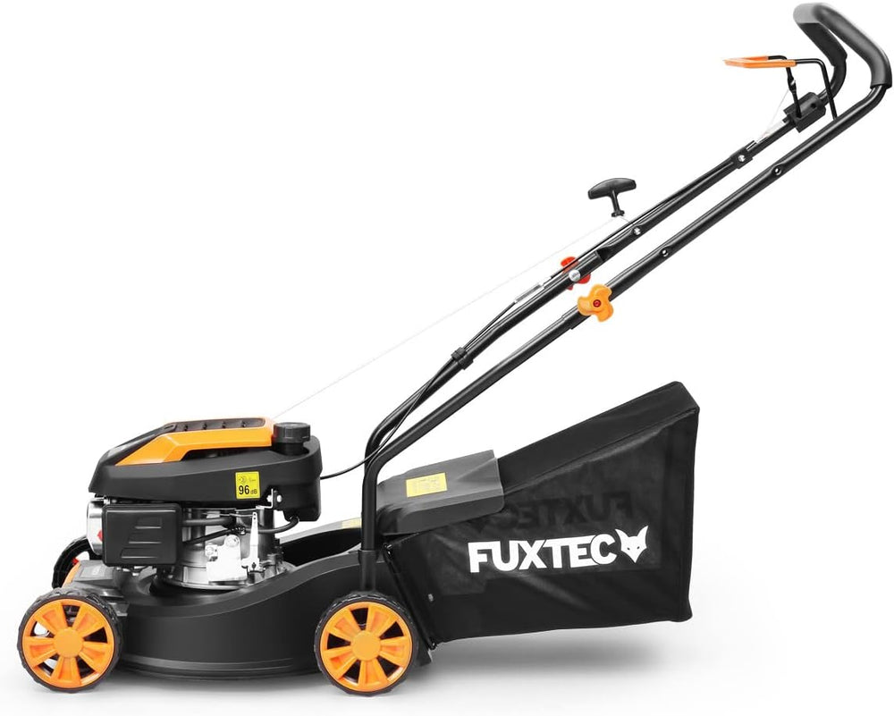 FUXTEC Tondeuse thermique pousse FX-RM4646ECO - Tres bon rapport qualit-prix - Easy Clean 3en1 largeur de coupe 46cm - bac de ramassage 50L