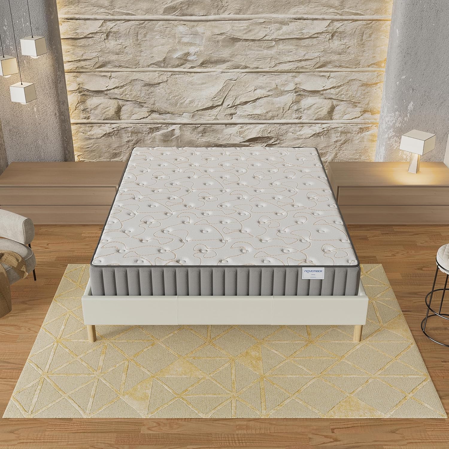 NOVEMBER - Orionis Mattress 120 x 190 cm - Hybrid Technology: HDensity Foam + Memory Foam - Thickness 22 cm - Toning & Wrap Support - Sanitized Label (Anti-Bacterial/Dust Mite)