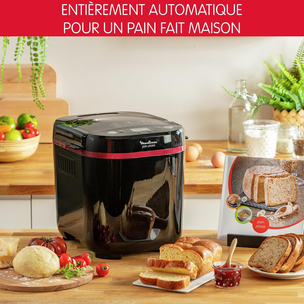 Moulinex OW220830 Bread Maker with 17 Programmes Plastic Black/Purple 31 x 29 x 29 cm