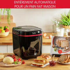 Moulinex OW220830 Bread Maker with 17 Programmes Plastic Black/Purple 31 x 29 x 29 cm