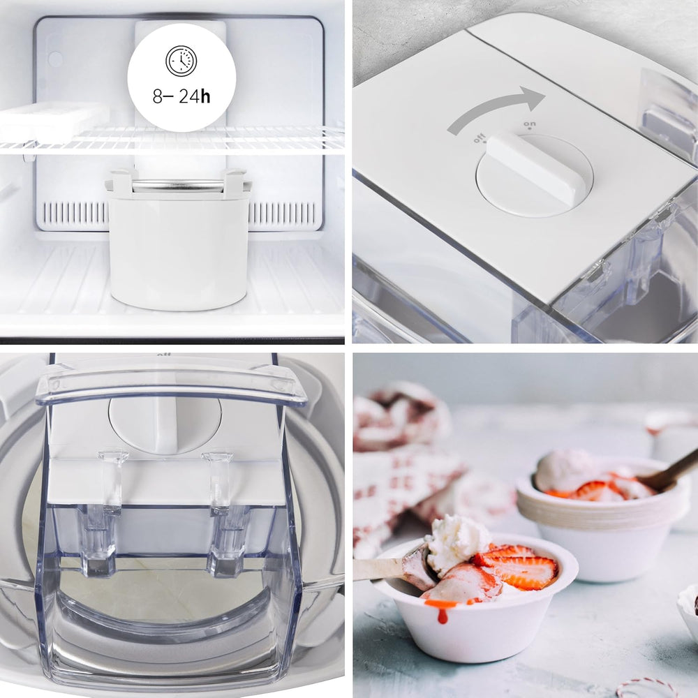 Duronic IM540 Machine à glace et sorbetière électrique Cuve amovible en inox de 1,5 litres Turbine idéale pour créer des glaces sorbets yaourts glacés crèmes glacée et desserts faits maison