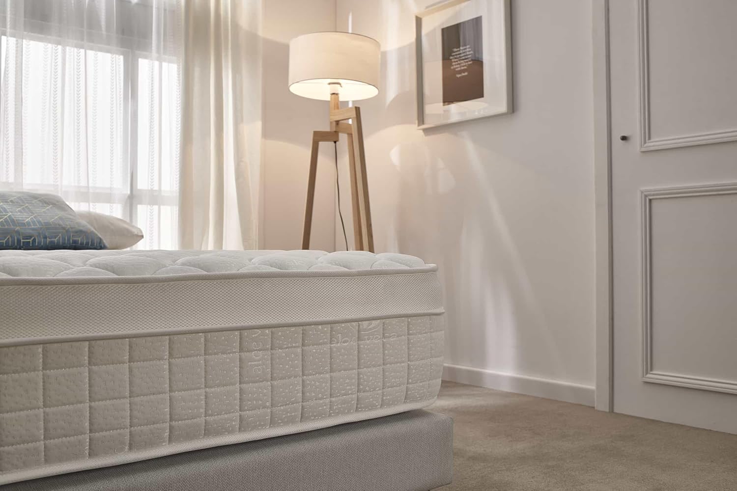 Moonia - Matelas Ressorts Ensachés 135 x 190 cm - Grand Lit - Matelas de Haute Durabilité - Matelas Anti-acariens - Modèle Box Spring Premier