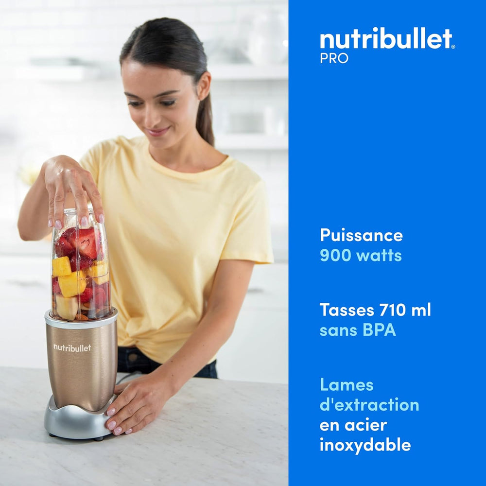 nutribullet Pro 900, Electric Blender, Chopper, Smoothie Blender, Multifunctional, Power 900 Watts, NB904CP, Champagne