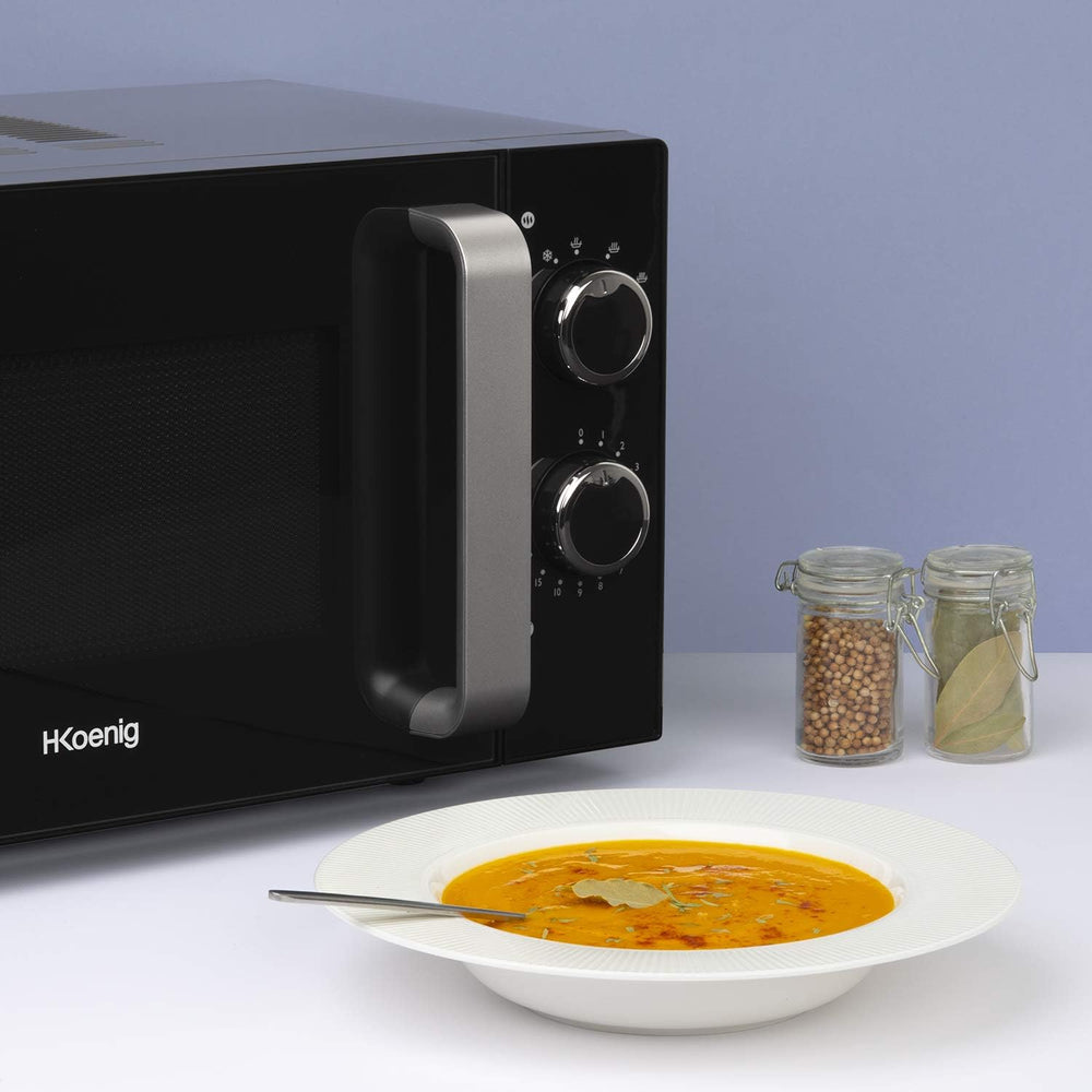 H.Koenig Compact Design Microwave 20L VIO4, Powerful 700W, Turntable 24.5 cm, Multifunction 5 Heating Levels and Defrost Function, Timer up to 30 min, Fast, Worktop