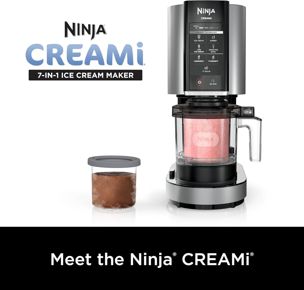 Ninja CREAMi Deluxe Ice Cream & Frozen Treat Maker for Ice Cream, Sorbet, Milkshakes, Frozen Yogurt, & More, 11-in-1, XL Capacity, Silver, Includes (2) Family-Sized 24 oz. Tubs, NC501