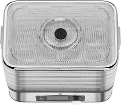 WMF KITCHENminis Dehydrator, 400 W, Stainless Steel, 5 Trays BPA Free, Programmable Dried Fruits, Vegetables, Dehydrated Mushrooms, Cereal Bars, Cromargan 0415250011
