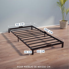 Dreamzie Cadre de Lit 160x200 avec Sommier - Sommier 160x200 avec Pieds - Hauteur de 35 cm - Structure Solide, Assemblage Facile et Espace de Rangement