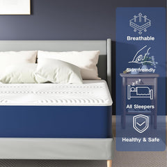 Matoresu Double Mattress 160 x 190 cm Memory Foam Height 25 cm Medium Rigid H3 Ergonomic 7 Zone Cold Foam Comfortable Breathable Fabric Cover