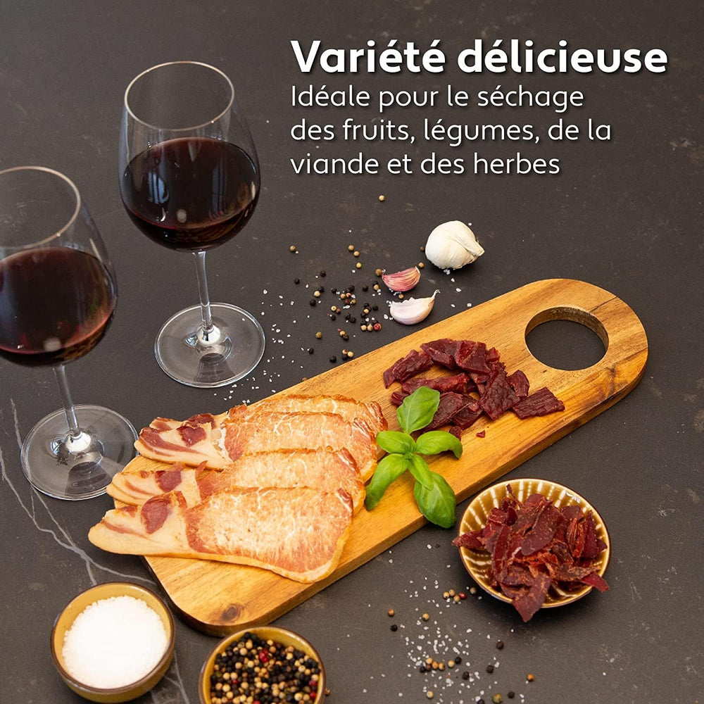 Vita5 Nobel Pro6 Deshydrateur Alimentaire avec 6 Plateaux en Inox - Déshydrateur avec Minuterie 24h et Température 35-75 °C - Deshydrateur Viande, Fruits, Champignons - 650W Déshydrateur Alimentaire