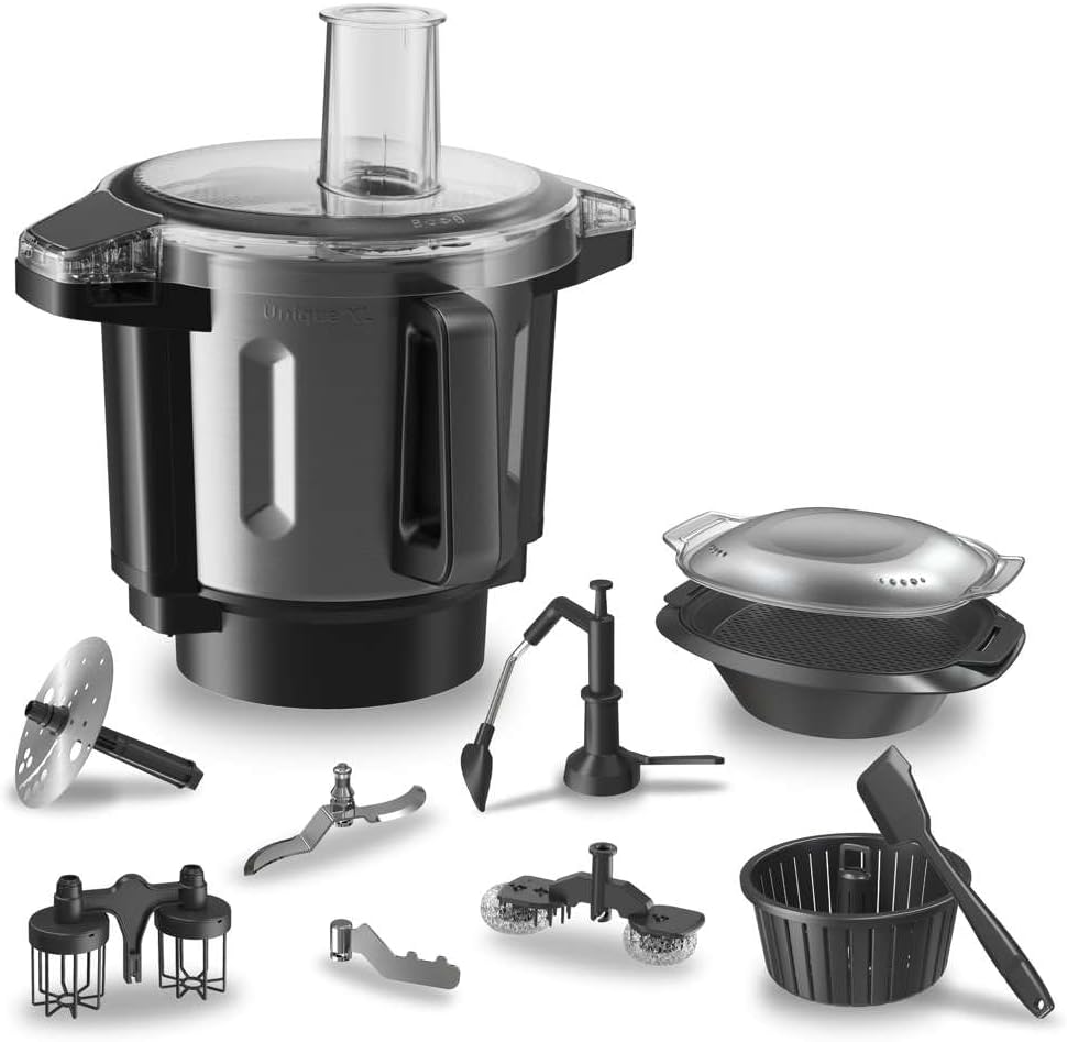 Cecotec Robot de Cuisine Mambo Black. 23 Fonctions, 10 Niveaux de Température, 1700W, 2,5 kg de Pâte, Cruche de 3,3L, 10 Vitesses, Minuterie, Température Réglable de 37 °C à 120 °C
