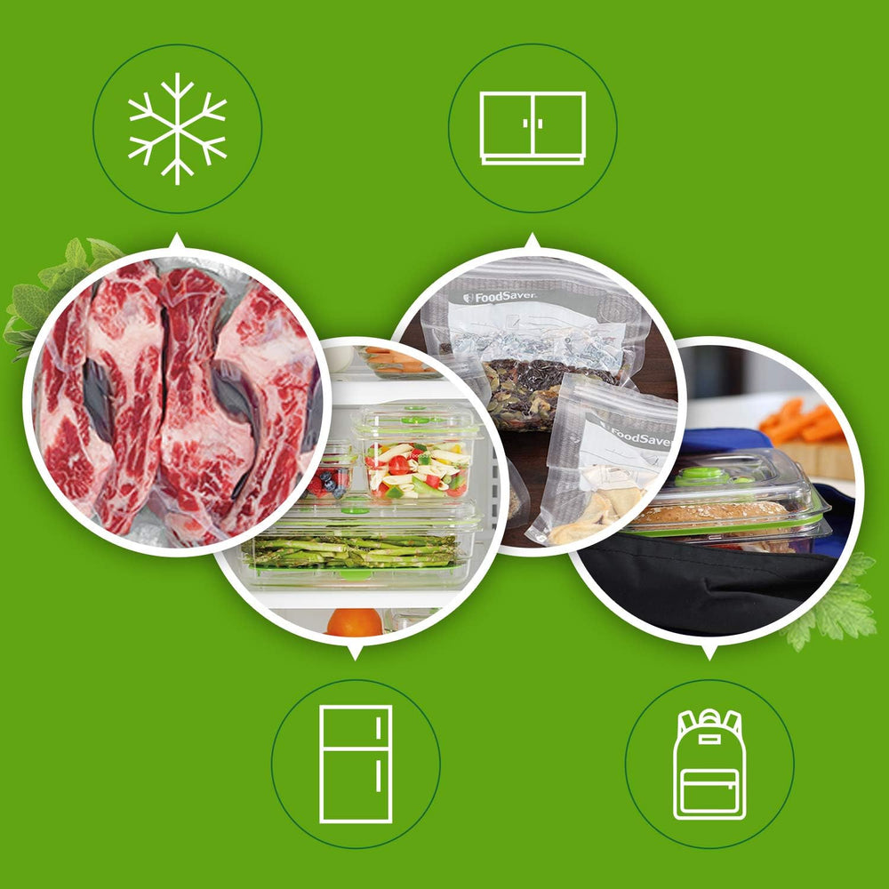 FoodSaver Machine Sous Vide avec compartiment de rangement pour rouleau et cutter, fonction marinade, inclus sacs de mise sous vide assortis et adaptateur intégré [FFS017X ]