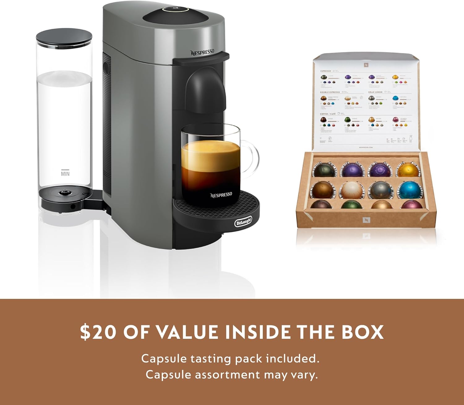 Nespresso Vertuo Plus Coffee and Espresso Maker By De'Longhi, Ink Black