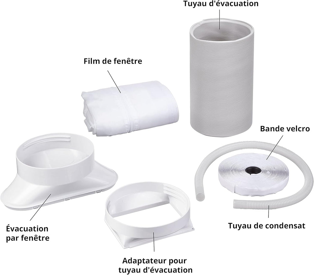 MEDION Smart Climatiseur Mobile P1002 (10000 BTU, 3-en-1, Refroidir, Déshumidification, Ventilation, jusqu'à 34m², kit de joint de fenêtre, mode sommeil, contrôle Wifi, Télécommande, Écran, MD 37733)