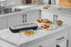 FoodSaver FFS005X Vacuum Sealer with Storage Compartment for Roll and Cutter, Pulse Function for Fragile Food, Includes Matching Accessories and Vacuum Bags