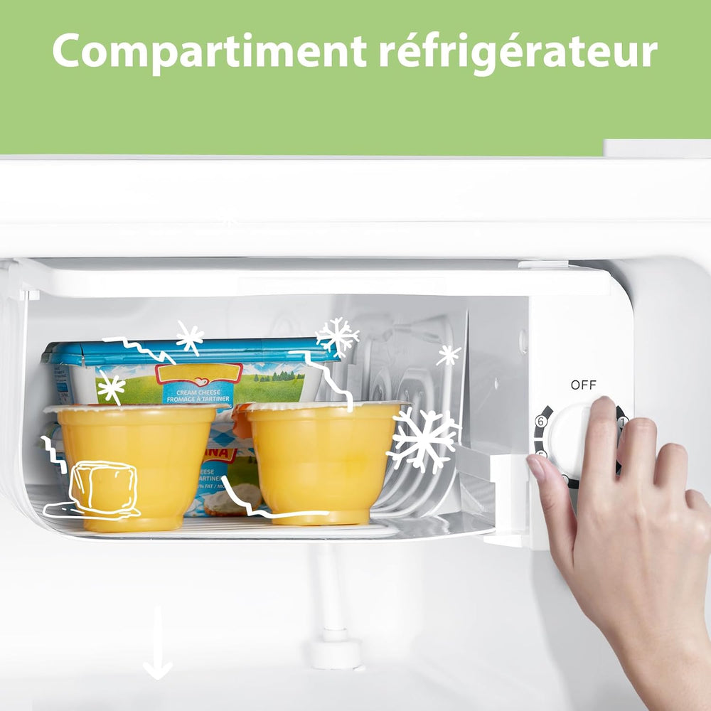 COMFEE’ RCD50WH2(E) | Mini Réfrigérateur 43L avec Freezer