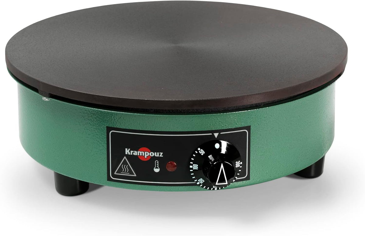 KRAMPOUZ Crêpière Électrique BILLIG - Plaque en Fonte Usinée Diamètre 40 cm - 220-240 Volts et 3000 Watts - Véritable Crêpière Traditionnelle Bretonne Familiale - Fabriquée en France - Réf CEBPA4AO-KR