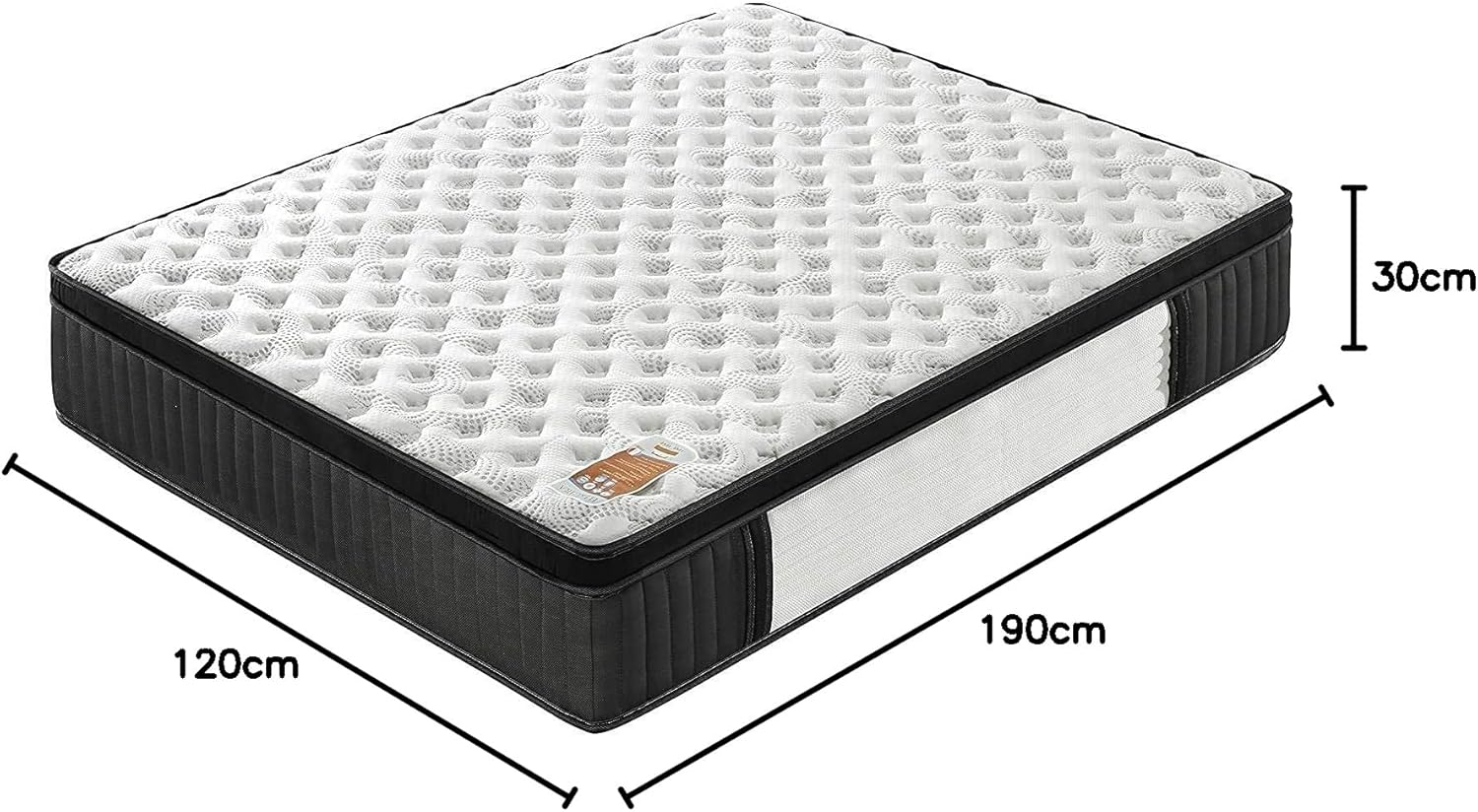 sensoreve November- Matelas Elekctra 140x190cm- Épaisseur 30cm- Hybride: Ressorts ensachés+Mousse Mémoire de Forme - Soutien Tonique & indépendance de Couchage-Label SANITIZED(Anti bactérien/acarien)