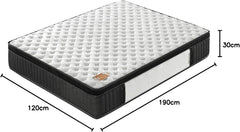 sensoreve November- Matelas Elekctra 140x190cm- Épaisseur 30cm- Hybride: Ressorts ensachés+Mousse Mémoire de Forme - Soutien Tonique & indépendance de Couchage-Label SANITIZED(Anti bactérien/acarien)