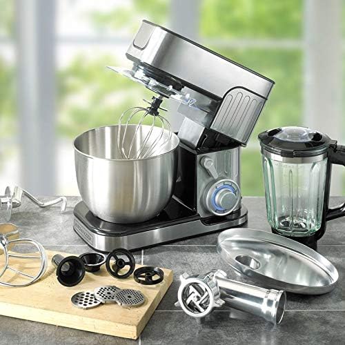 Antara Pro KitchenCook Stainless Steel Mixer with Mincer 5.5 L Grey