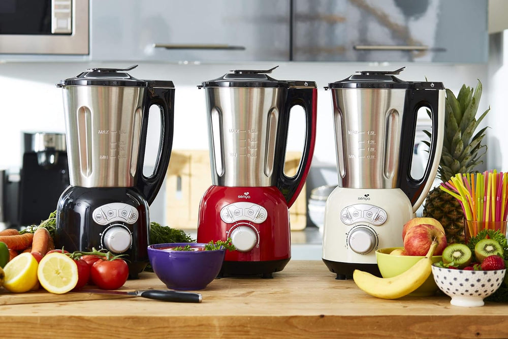 Senya SYCP-HB008R Cook & Ice V3 Red Stainless Steel Heated Blender, Soup Blender/Milled Soup, Steaming, Crushed Ice Smoothies, 1, 5L, 1400W, SYCP-HB008R