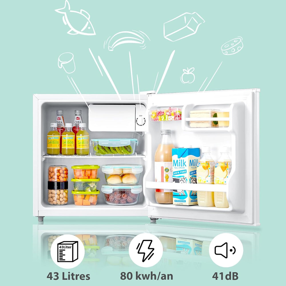 COMFEE’ RCD50WH2(E) | Mini Réfrigérateur 43L avec Freezer