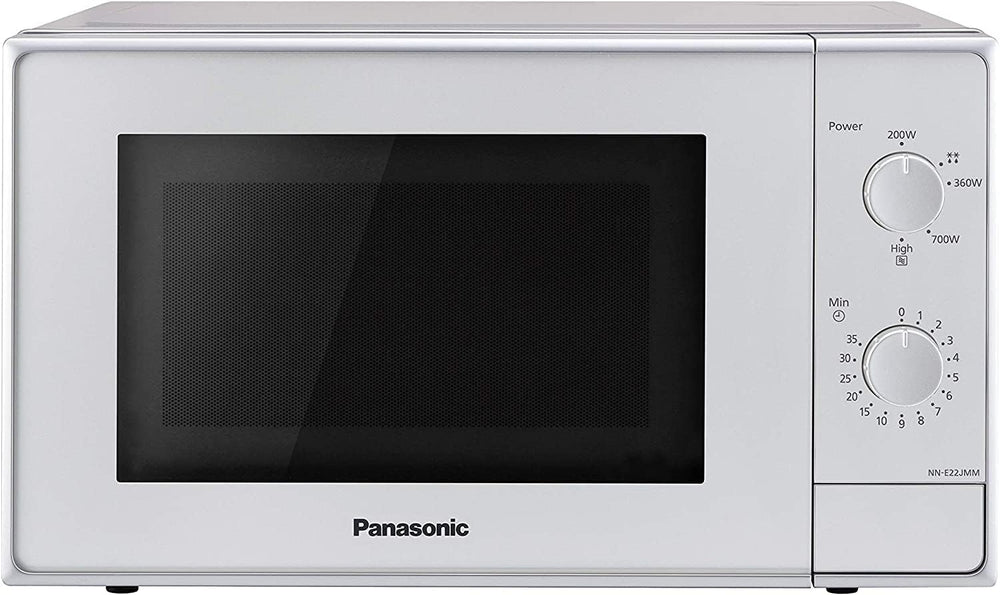 Panasonic NN-E20JWMEPG Microwave Oven with Glass Turntable, 20L, 800W, Defrost, 5 Power Levels, Timer, White