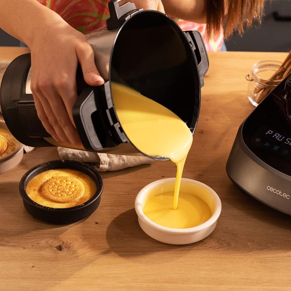Cecotec Robot de Cuisine Mambo Black. 23 Fonctions, 10 Niveaux de Température, 1700W, 2,5 kg de Pâte, Cruche de 3,3L, 10 Vitesses, Minuterie, Température Réglable de 37 °C à 120 °C