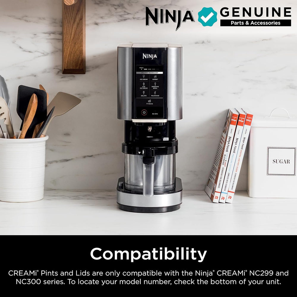 Ninja NC301 CREAMi Ice Cream Maker, for Gelato, Mix-ins, Milkshakes, Sorbet, Smoothie Bowls & More, 7 One-Touch Programs, with (2) Pint Containers & Lids, Compact Size, Perfect for Kids, Silver