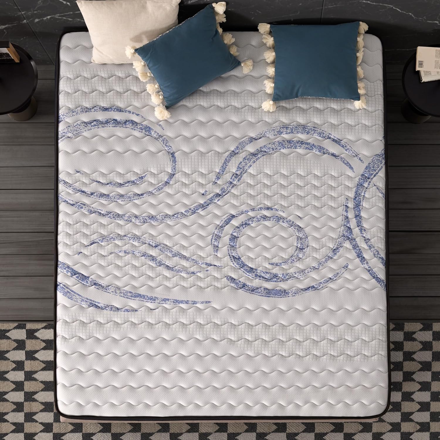 NATURALEX - Matelas PerfectSleep 180x200 - Épais 30 cm - Soutien Mousse à mémoire de Forme - Accueil Blue Latex - Confort Ferme - Respirant - 7 Zones - Réversible - Haute Densité - Fabriqué en Europe