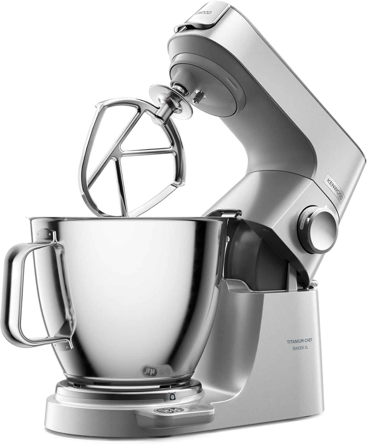 Kenwood Titanium Chef Baker KVC65.001WH, Pastry Robot with Integrated Scales, Including 3-Piece Pastry Set, Spatula & Splash Protection, 1200 W, White