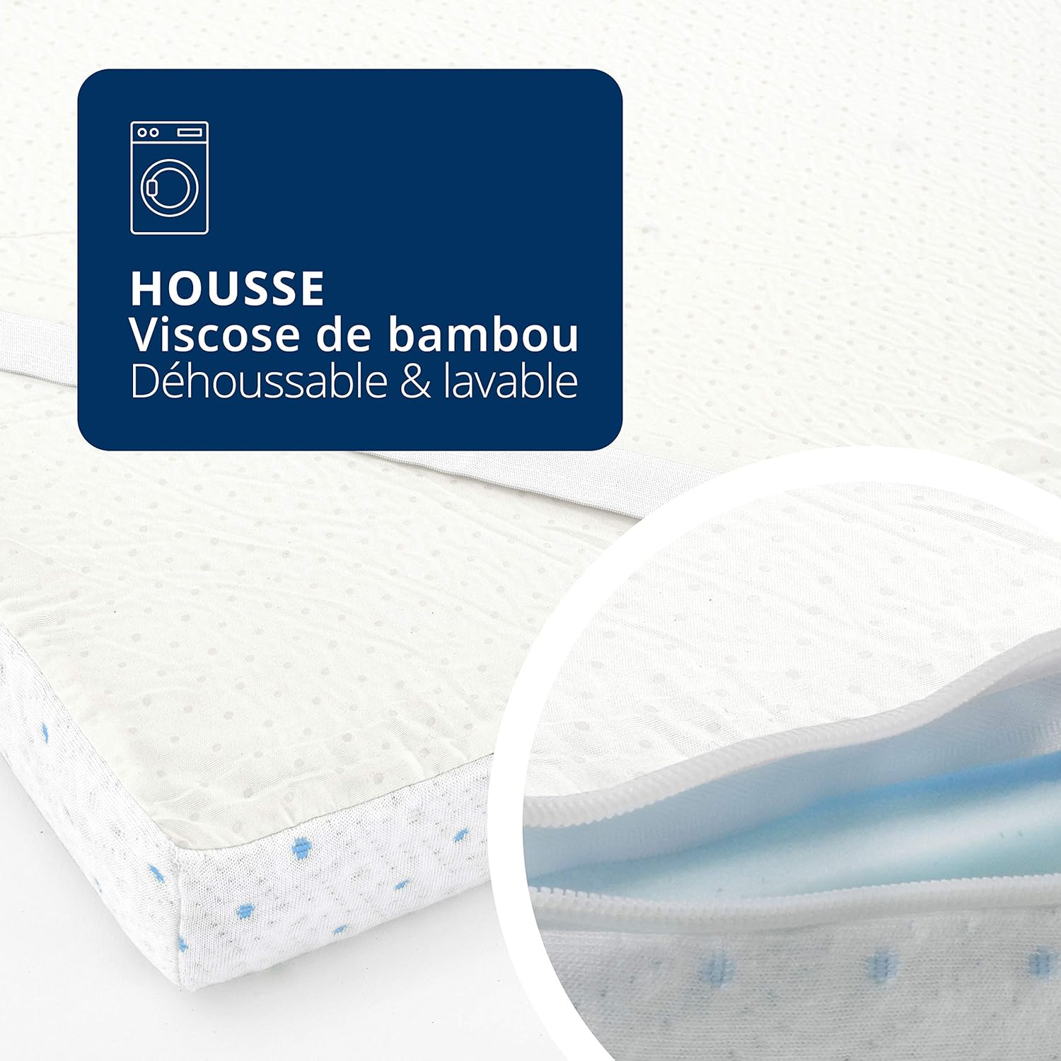 ViscoSoft - Surmatelas 160 x 200 Gel, Surmatelas Rafraichissant Memoire de Forme 5cm, Effet Frais et Relaxant, Housse Bambou Lavable & Amovible, Surmatelas Gel Confort Moelleux (160 x 200 x 5 cm)