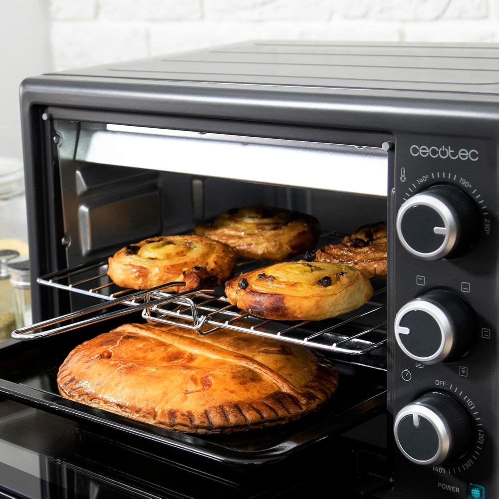Cecotec Bake&Toast 4600 Black Gyro Countertop Oven, 46 L, 2000 W, 12 Combinable Heating Functions, Includes Rotating Spindle, Crumb Catcher Tray.