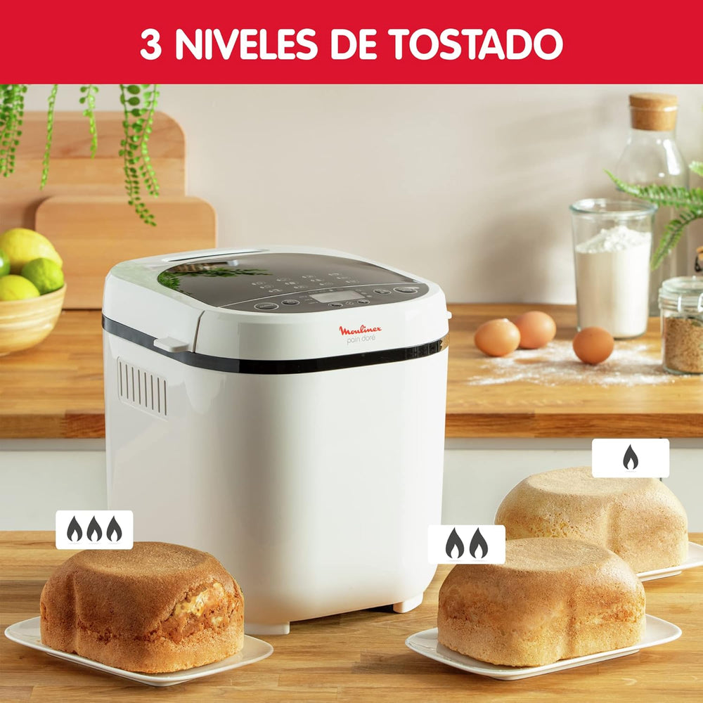 Moulinex OW220830 Bread Maker with 17 Programmes Plastic Black/Purple 31 x 29 x 29 cm