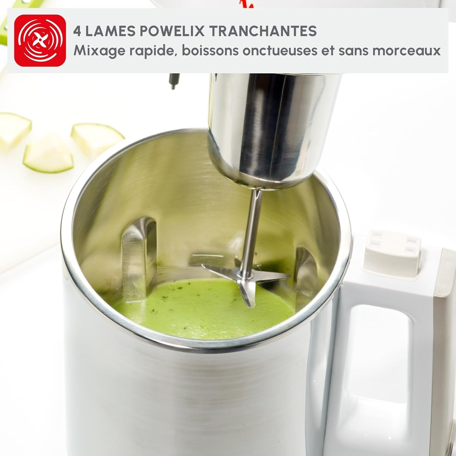 Moulinex Blender chauffant, Mixeur soupe, Puissance 1000 W, Capacité 1,2 L, 5 programmes automatiques, Double paroi, Maintien au chaud 40 min, Livret recettes, Easy Soup, Inox LM841B10