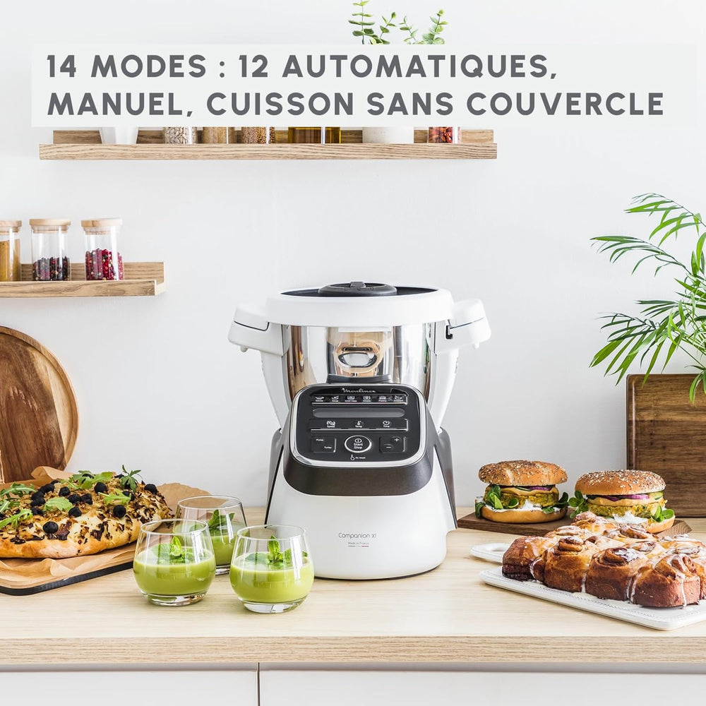 MOULINEX COMPANION XL Multifunctional Robot Cooker Bowl 4.5L 12 Programs Auto Soups Gazpacho Kitchen Robot Mixer Chopper Kneader 1550W HF80CB10