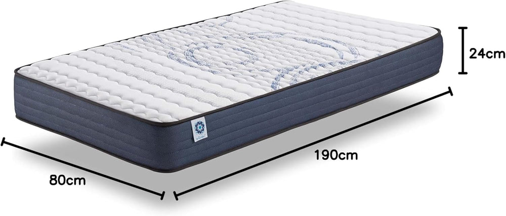 NATURALEX - Matelas PerfectSleep 180x200 - Épais 30 cm - Soutien Mousse à mémoire de Forme - Accueil Blue Latex - Confort Ferme - Respirant - 7 Zones - Réversible - Haute Densité - Fabriqué en Europe