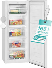 Congélateur 165L blanc Bomann GS7317-1-blanc, Volume net : 165 litres, pose libre, Éclairage intérieur à LED, Température réglable, silencieux, economique Congélateur 4 étoiles