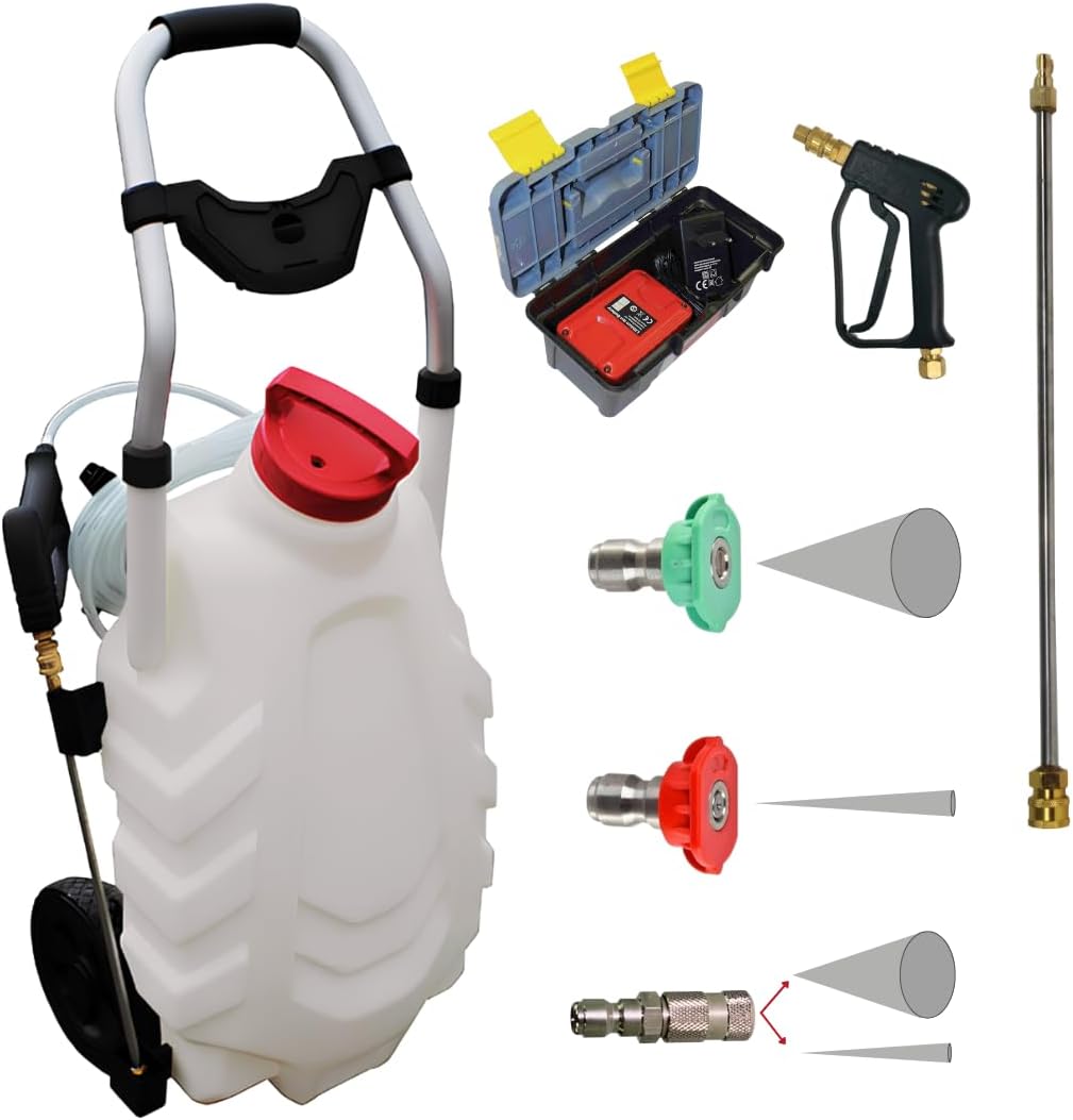 FORUM EQUIPEMENT - Pulvérisateur Électrique Pro Sprayer III 30L – Pulvérisateur Électrique Toiture Longue Portée à Batterie Rechargeable, Débit 240 L/H, Tuyau 8m - 2 Batteries