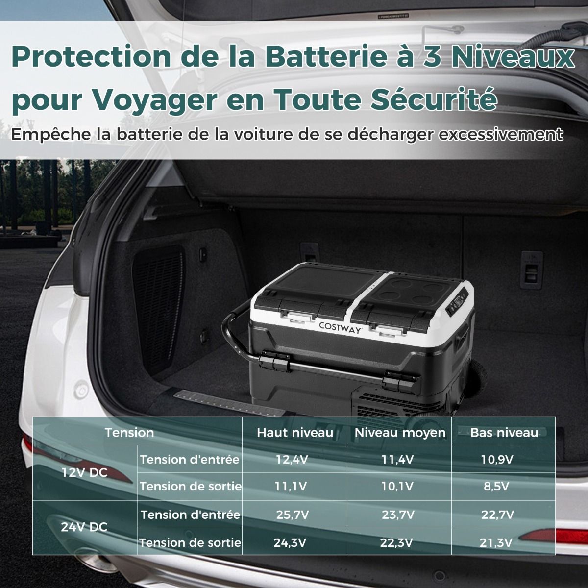 Glacire lectrique Portable Double Zone 40L Rfrigrateur de Voiture 12 V  Compresseur -20鈩兟爚聽20鈩12/24V CC et 100-240V CA Noir -