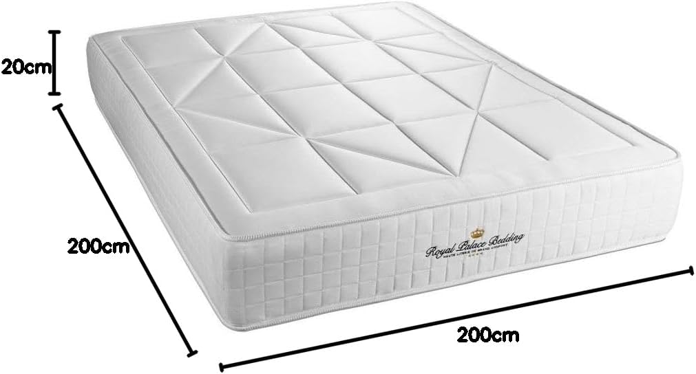 Royal Palace Bedding Windsor Pocket Spring Mattress + Memory Foam Maxi Thickness 140 x 190 cm | Thickness: 26 cm | Comfort: Balanced