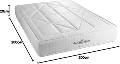 Royal Palace Bedding Windsor Pocket Spring Mattress + Memory Foam Maxi Thickness 140 x 190 cm | Thickness: 26 cm | Comfort: Balanced