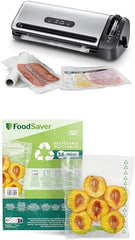 FoodSaver Machine Sous Vide avec compartiment de rangement pour rouleau et cutter, fonction marinade, inclus sacs de mise sous vide assortis et adaptateur intégré [FFS017X ]