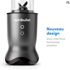 Nutribullet Pro 1200, Blender électrique, Broyeur, Smoothie Blender, Blender multifonctions, puissance 1200w, verres 700ml et 900ml, noir, NB120MB