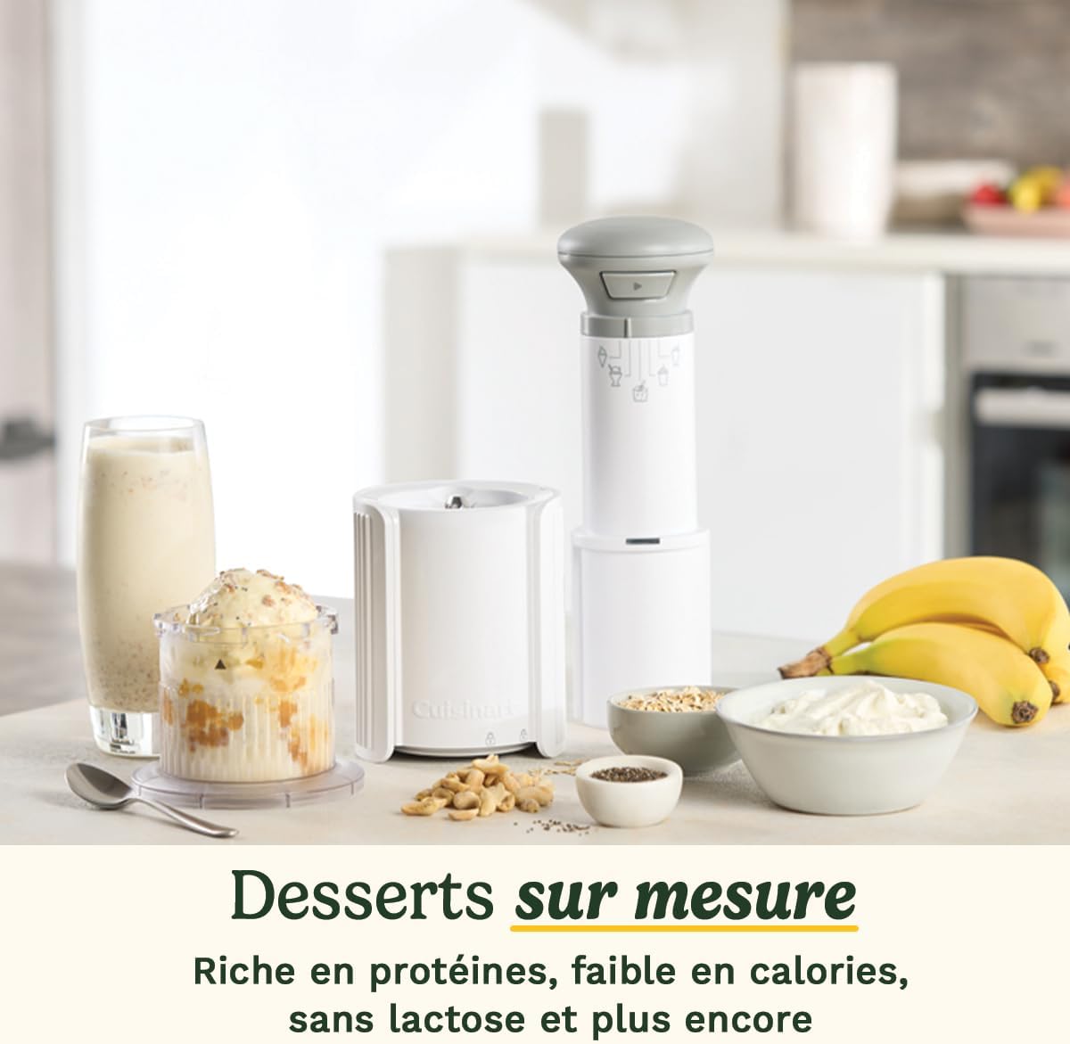 Cuisinart Sorbetière - Fait de la crème glacée, du gelato, du sorbet et du yogourt glacé en 40 minutes - Desserts maison - Facile à utiliser - Acier inoxydable - ICE100BCU